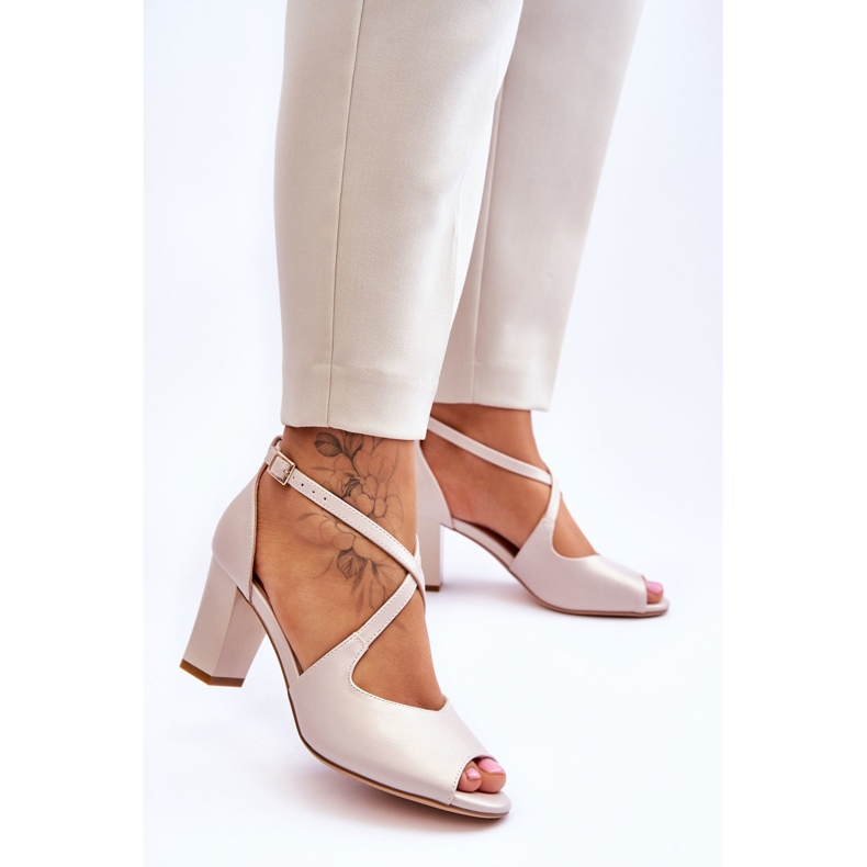 Sarkú női szandál Sergio Leone SK864 Pearl Beige bézs 2