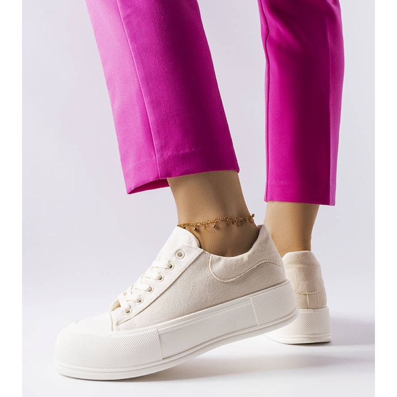 BM Az Agathe bézs színű platform tornacipői 1