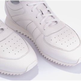 Marco Shoes Fehér szemcsés bőr tornacipő 2