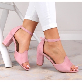 Női rózsaszín velúr szandál Potocki YQ21035 1