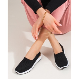 Női áttört Shelovet fekete tornacipő 2