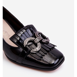 S.Barski Mercy fekete lakkbőr kényelmes szivattyúk 1