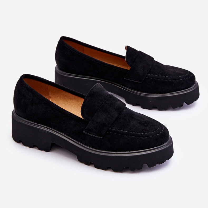 Vinceza Klasszikus Velúr Loafers Black Corrin fekete 1