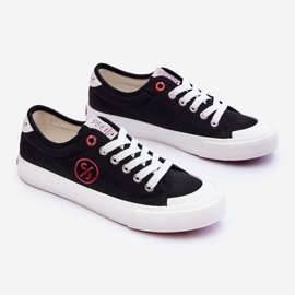 Női Cross Jeans Fabric Sneakers LL2R4044 Fekete 1