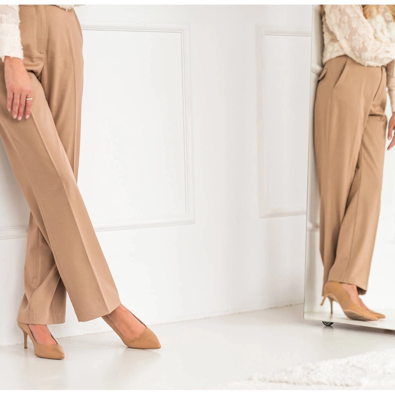 Marco Shoes Nappa bőr sarok bézs 1