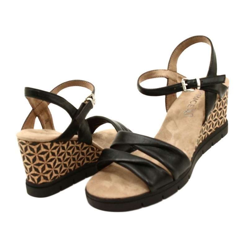Caprice Wedge bőrszandál 9-28710-20 040 Black Softnap fekete 4