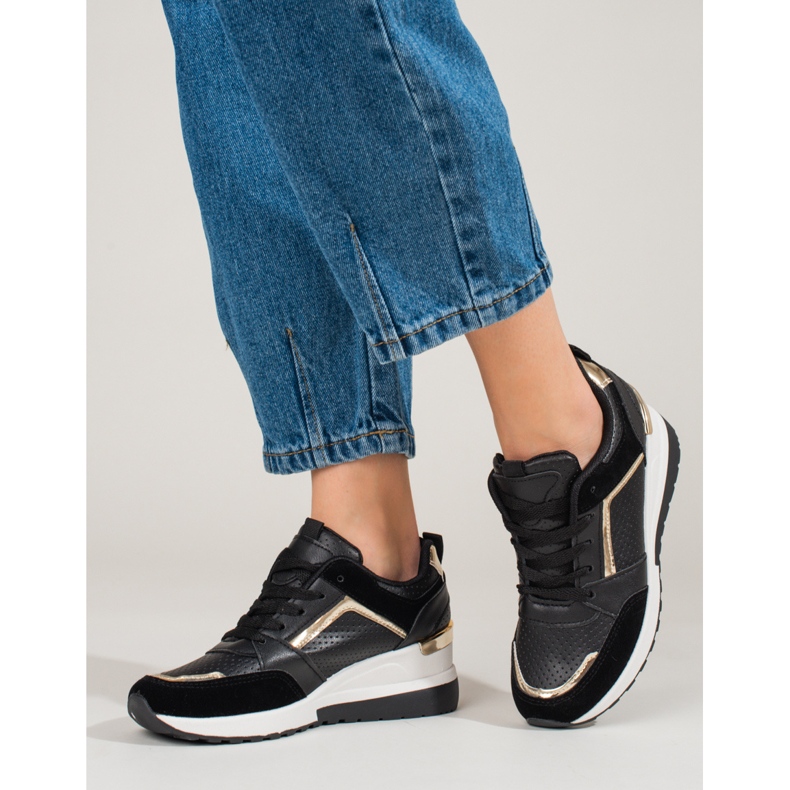 Női fekete Shelovet wedge tornacipő 1