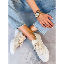 BM Bruni LT.BEIGE női zoknis tornacipő bézs 2