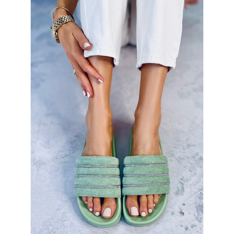 BM Lynne Green strasszos csúszdák zöld 2