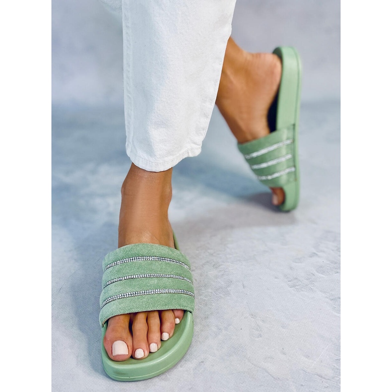 BM Lynne Green strasszos csúszdák zöld 1