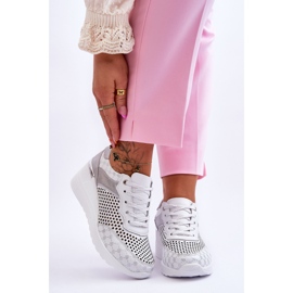 S.Barski Női áttört bőr tornacipő, fehér Virginia 1