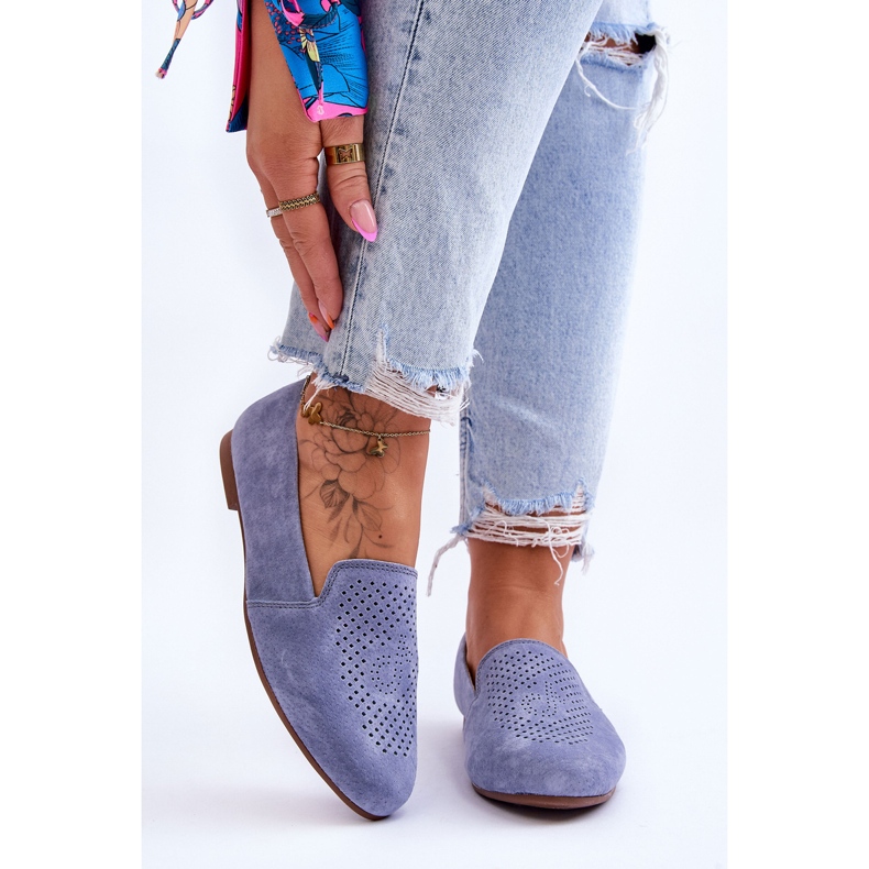 S.Barski Velúr kényelmes kék Giovana naplopók 2