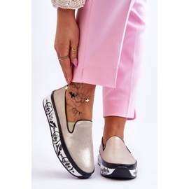 S.Barski Női bebújós bőr tornacipő Arany Ottavia aranysárga 1