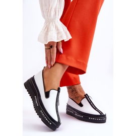 S.Barski Női felbújós bőr tornacipő, fehér Nathalie 2