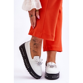 S.Barski Női felbújós bőr tornacipő, White Raven fehér 1