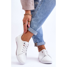 S.Barski Női bőr tornacipő, fehér Renes 2