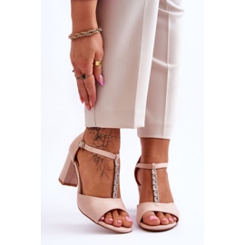 S.Barski Női Velúr Sarkú szandál Bézs Florines 1