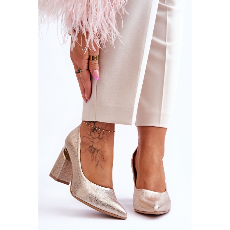 Lewski Shoes Bőr szivattyúk Lewski 3117 arany aranysárga 1