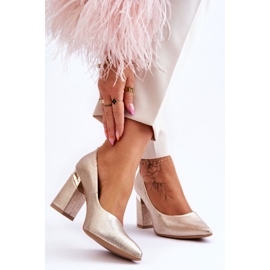 Lewski Shoes Bőr szivattyúk Lewski 3117 arany aranysárga 2