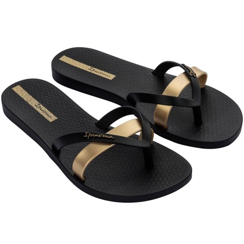 Ipanema Kirei Fem Flip Flops W 81805-24006 fekete aranysárga 1