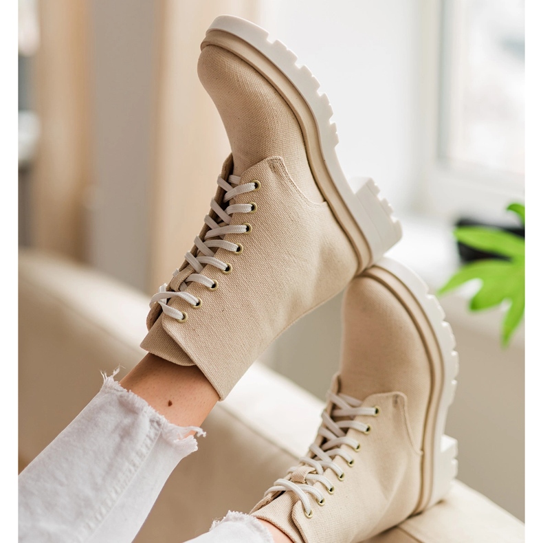 Marco Shoes Pamut rugós csizma 2090B-1265-4 bézs 1