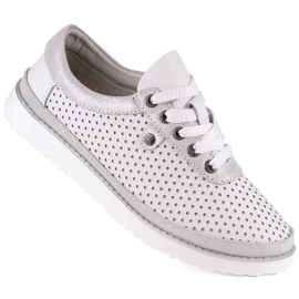 Bőr kényelmes női sportcipő fehér S.Barski LR29558 1