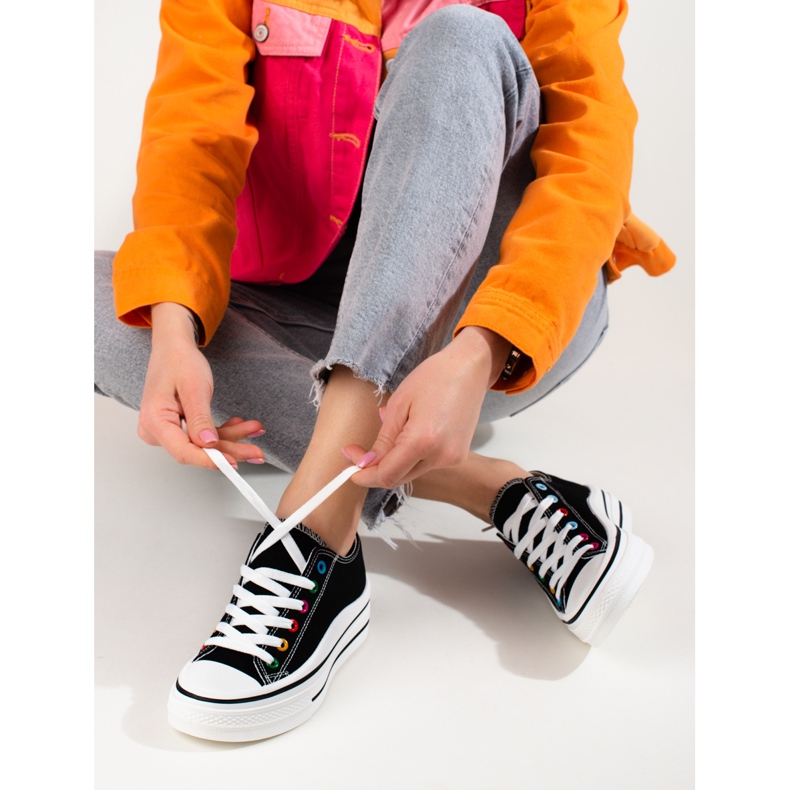 Női platform tornacipő Shelovet fekete 1