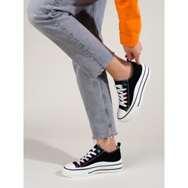 Női platform tornacipő Shelovet fekete 2