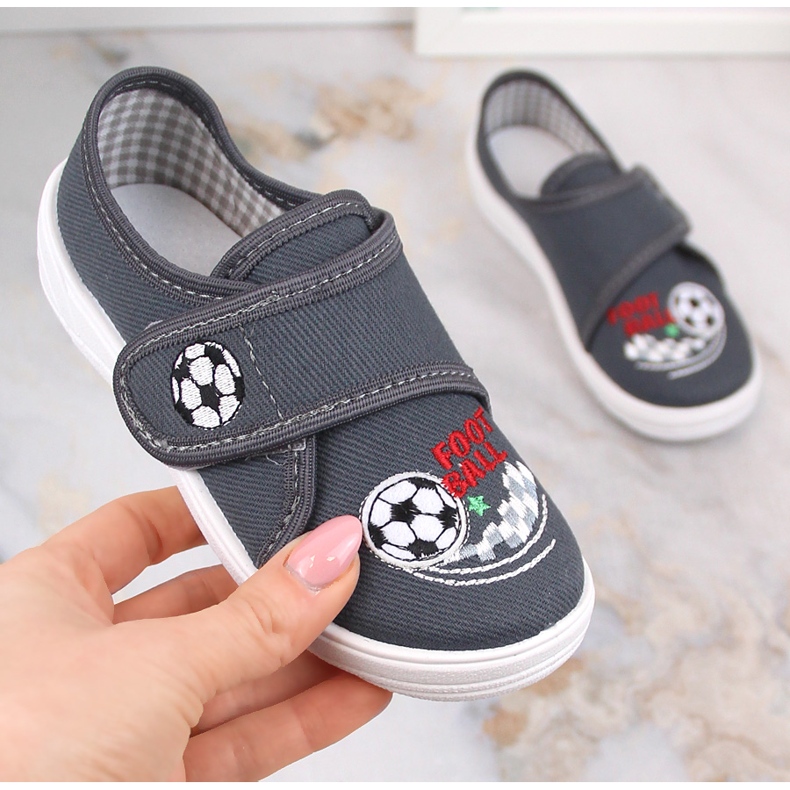 Nazo N019BFW tépőzáras iskolai fiú tornacipő papucs szürke 1