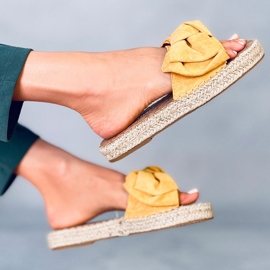 JH115P Sárga méz espadrilles papucs 2