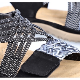 Kényelmes fekete tépőzáras női szandál Rieker 64889-00 2