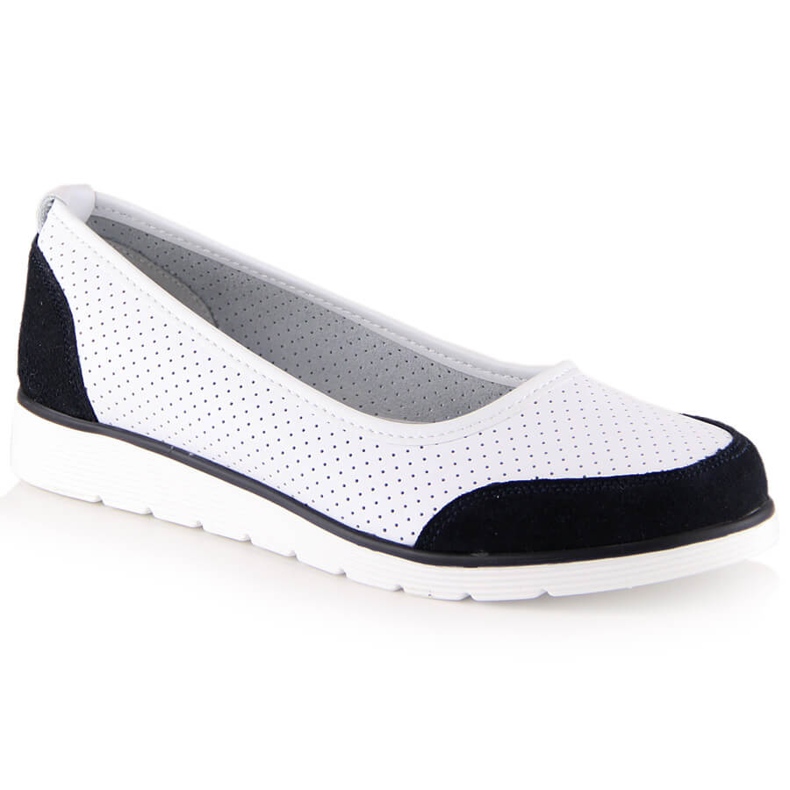 Női áttört fehér bőr balerinák Filippo DP4524 2