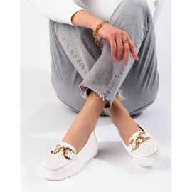 W. Potocki Vastag talpon mokaszinok lánccal Potocki fehér 2 W. Potocki Vastag talpon mokaszinok lánccal Potocki fehér 2