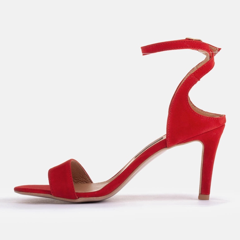 Marco Shoes Elegáns szandál természetes velúrból piros 1