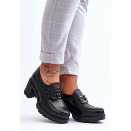 Lemar Elegáns Brogues Sarkon Fekete Harmell Díszítéssel 1