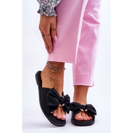 Evento Női papucs masnival, fekete Becky 1