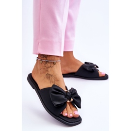 Evento Női papucs masnival, fekete Becky 2