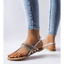 BM Lampron strasszokkal díszített ezüst szandál 1