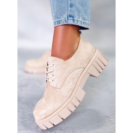 PA1 Velúr platformcipők az Amparo Beige cégtől bézs 1