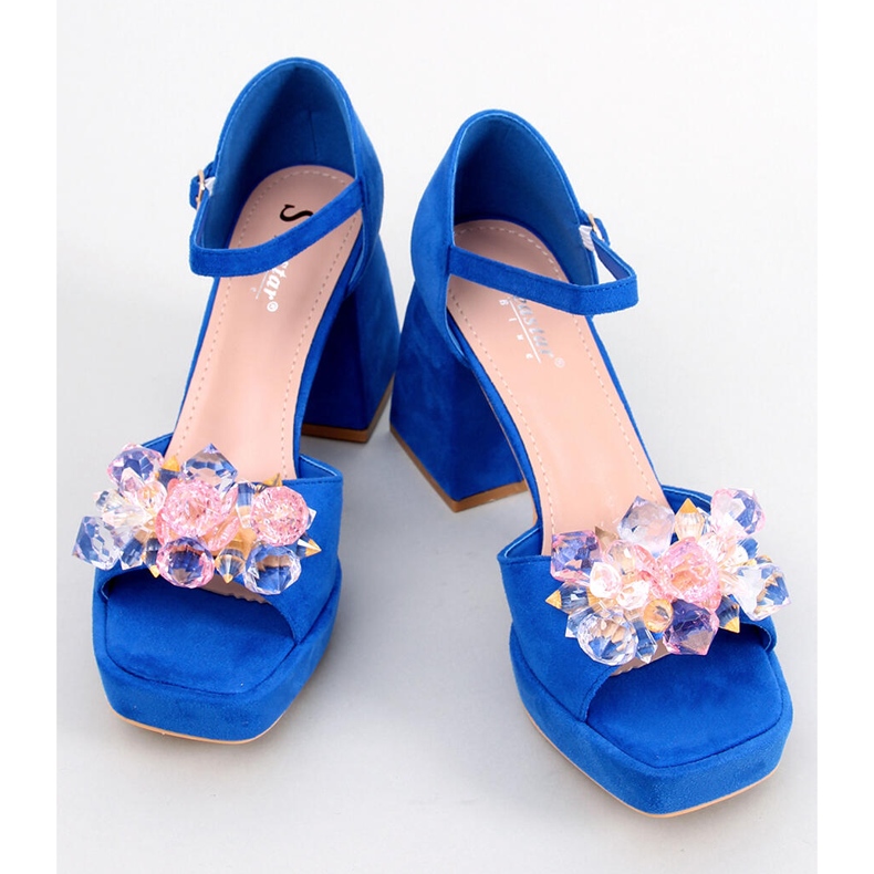 Széles sarkú szandál Mirella Blue kövekkel kék 1