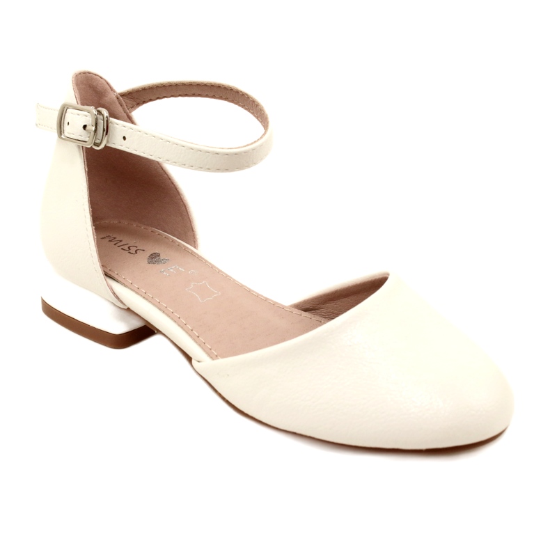 Evento White Ballet Flats, MISSE Communion szandálok fehér 1