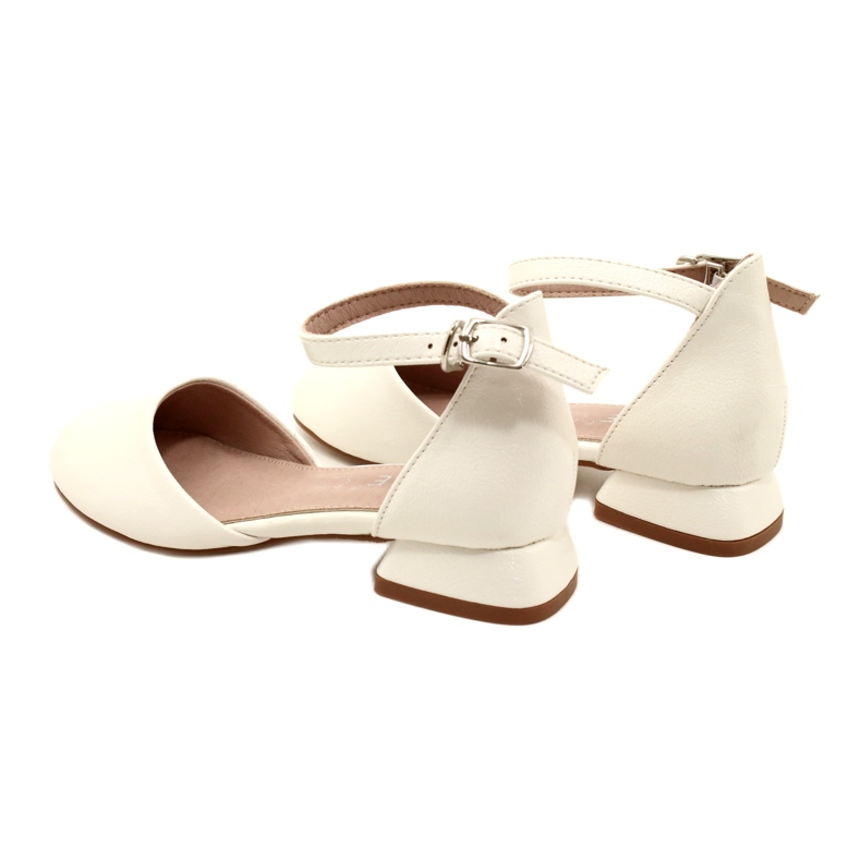 Evento White Ballet Flats, MISSE Communion szandálok fehér 5