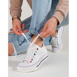 Női platform tornacipő Shelovet fehér 2