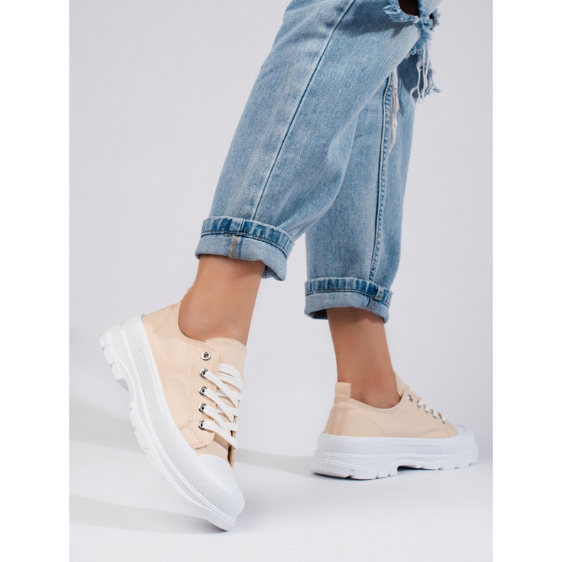 Női platform tornacipő Shelovet bézs 1