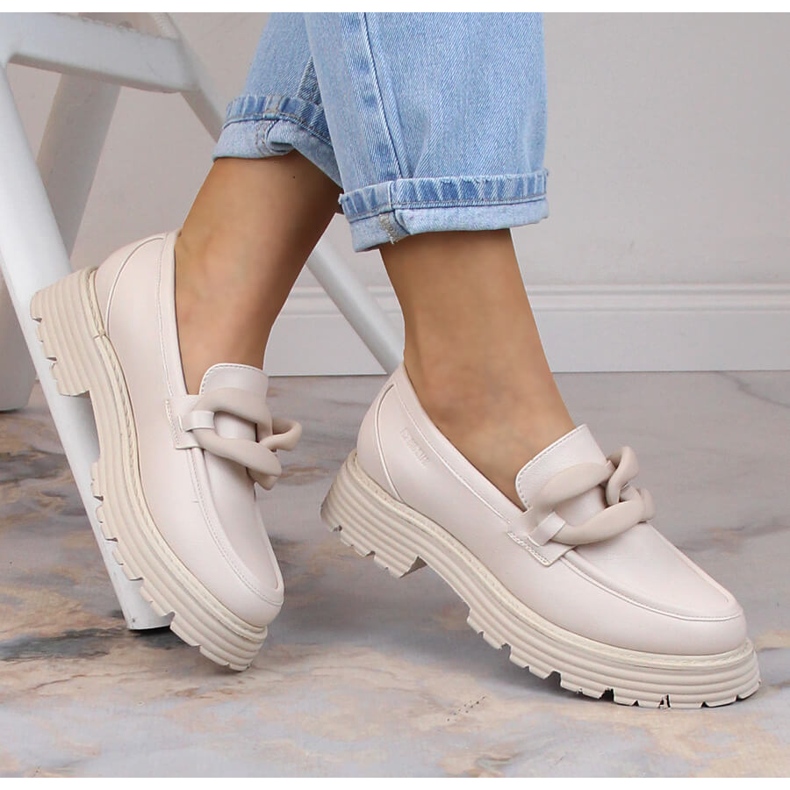 Big Star magassarkú és platformcipő bézs lánccal, LL274581 1