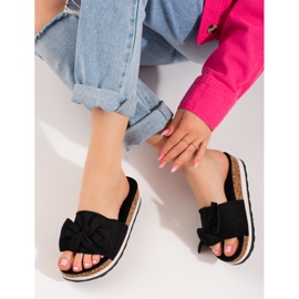 Vinceza fekete női velúr platformpapucs 2