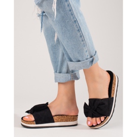 Vinceza fekete női velúr platformpapucs 1