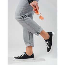 Klasszikus női fekete Vinceza tornacipő 2