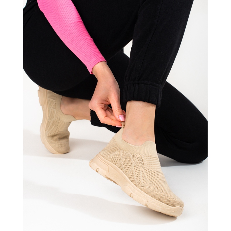 Női barna Shelovet textil sportcipő 2