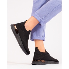 Könnyű fekete Shelovet textil sportcipő 1